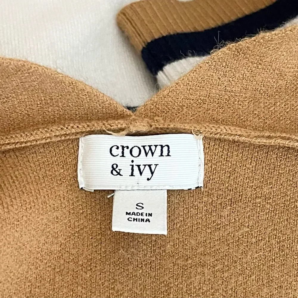 𝅺Crown & Ivy Oversized Stripe Colorblock Open Cardigan Size Small Long Sleeve - Picture 6 of 7